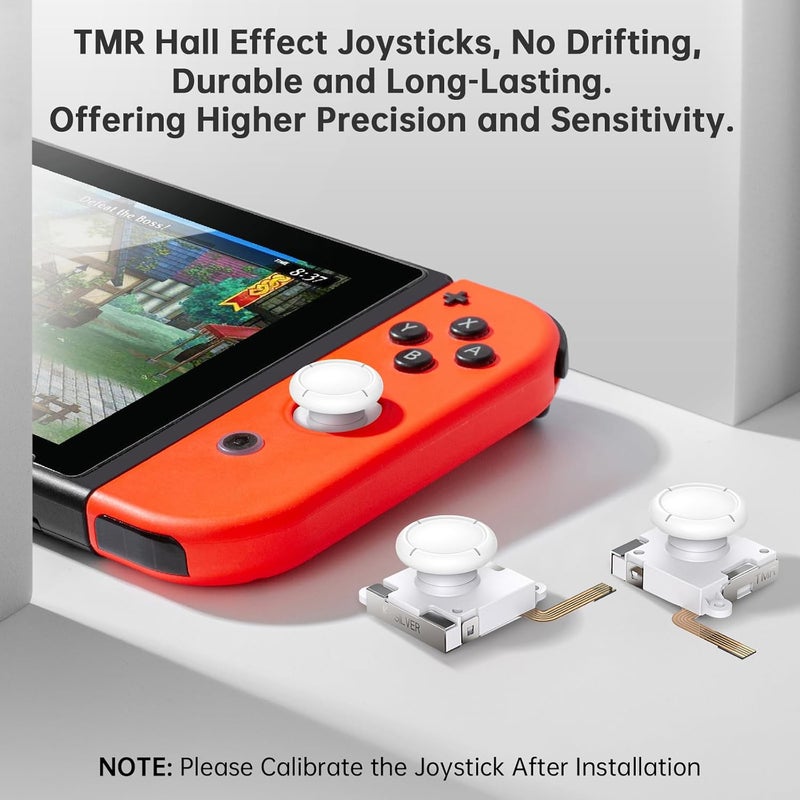 BRONAL TMR Hall Effect Joystick Replacement for JoyCon – 30 in 1 [No Drifting] Joycon Joystick Replacement for Switch/OLED Joy Con Controller & Lite, Hall Effect Joycon Repair Tool Kit [2 Pack]-White - Image 2